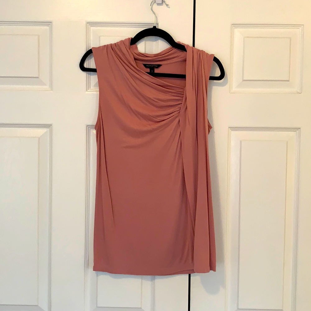 Drape neck pink/salmon blouse